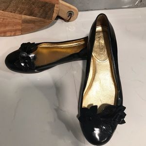 Coach black Chrisann patent leather ballet flats